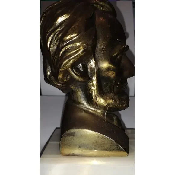 Vintage Bronze Bust of Lincoln w/Onyx Base - Picture 3 of 9